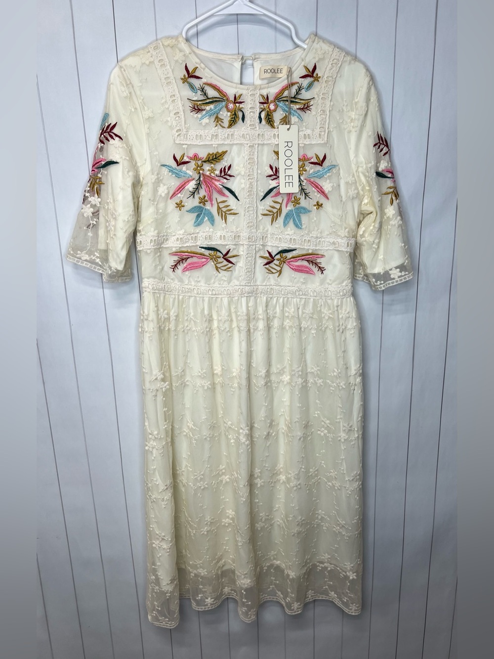 NWT - Roolee Embroidered Lace Dress